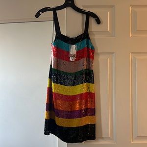 NWT Alice + Olivia sequin rainbow dress